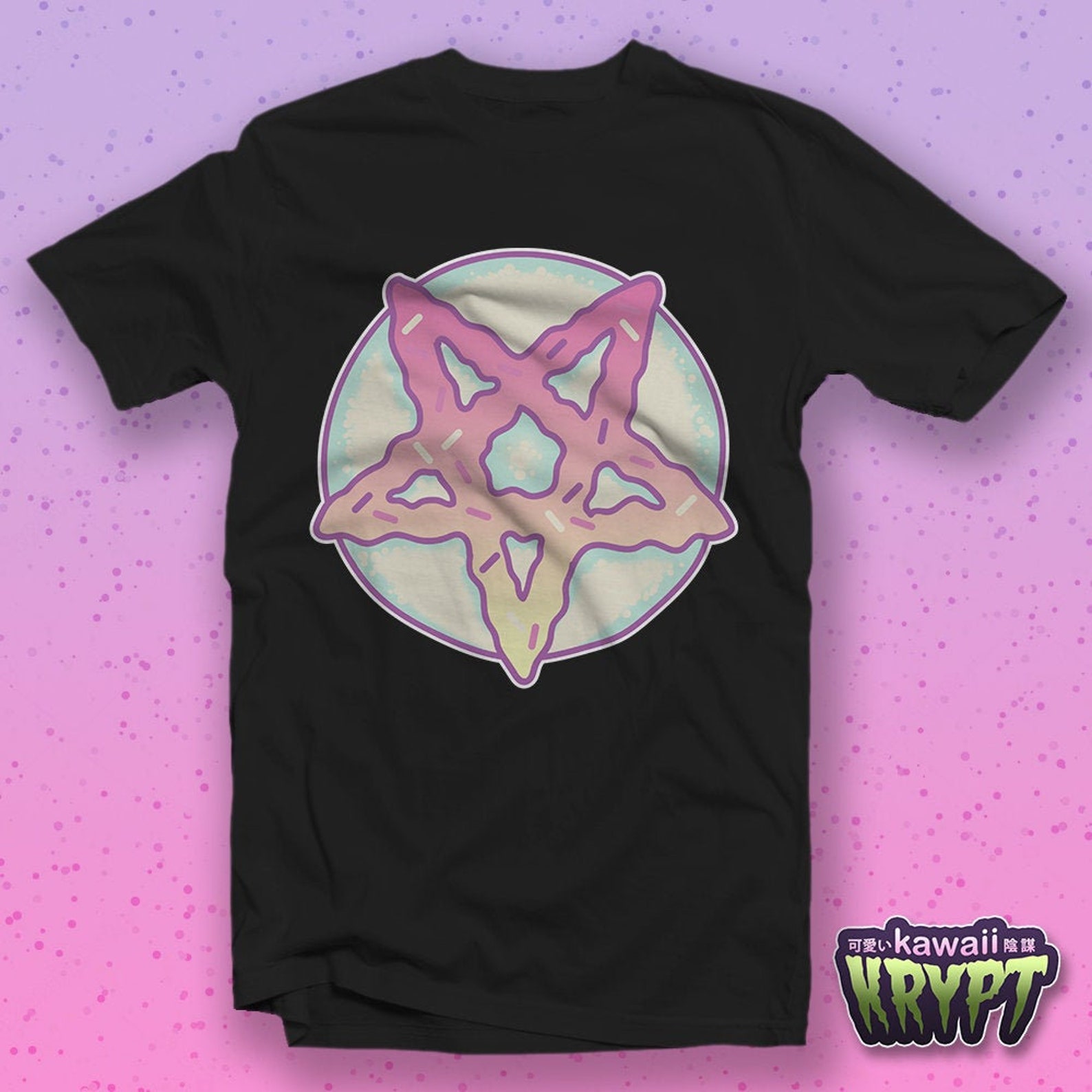 Kawaii Krypt Pastel Goth Vaporwave Pentagram Satanic Donut Etsy