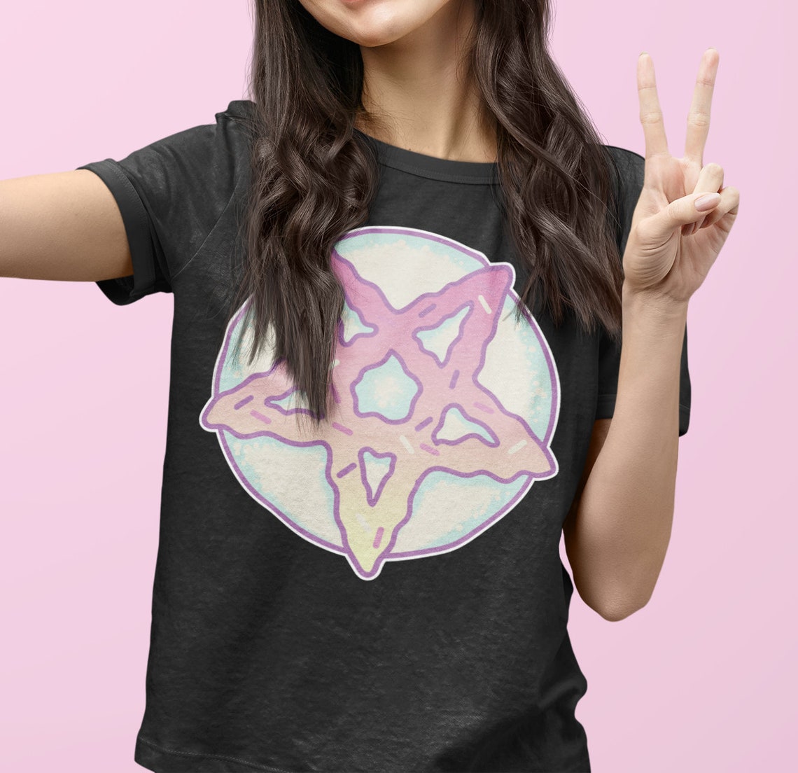 Kawaii Krypt Pastel Goth Vaporwave Pentagram Satanic Donut Etsy