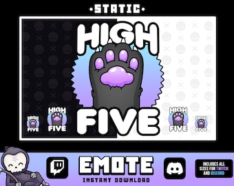 HIGH FIVE Kawaii Cat Paw - Static Emote for Twitch + Discord