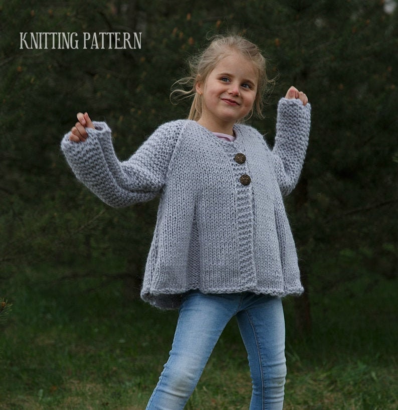 Knit Sweater Pattern Knitting Patterns Oversized Sweater Pattern Sweater For Girl Knit Baby Sweater Kids Cardigan Crochet Patterns Pdf