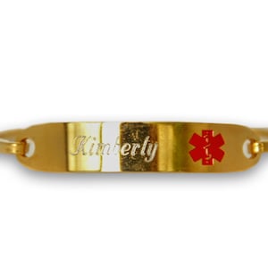 Medical ID Cuff Bracelet in Gold, Rose Gold and Silver