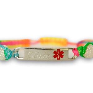 Rainbow Personalized Medical ID Bracelet - Adjustable, Customized for all Diseases