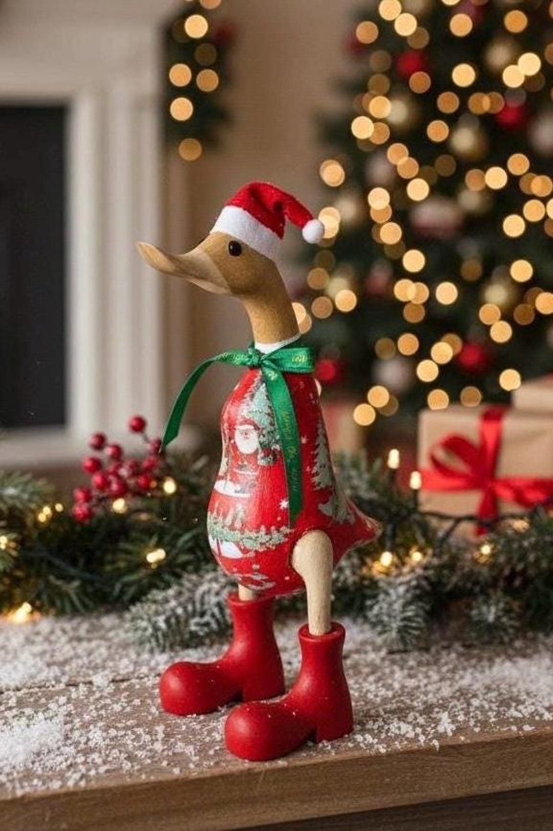 Canards De Noël En Résine - Déco De Noël En Forme De Canard Pain D'épice - Pour Maison, Bureau, Cheminée, Chambre D'enfant - 9