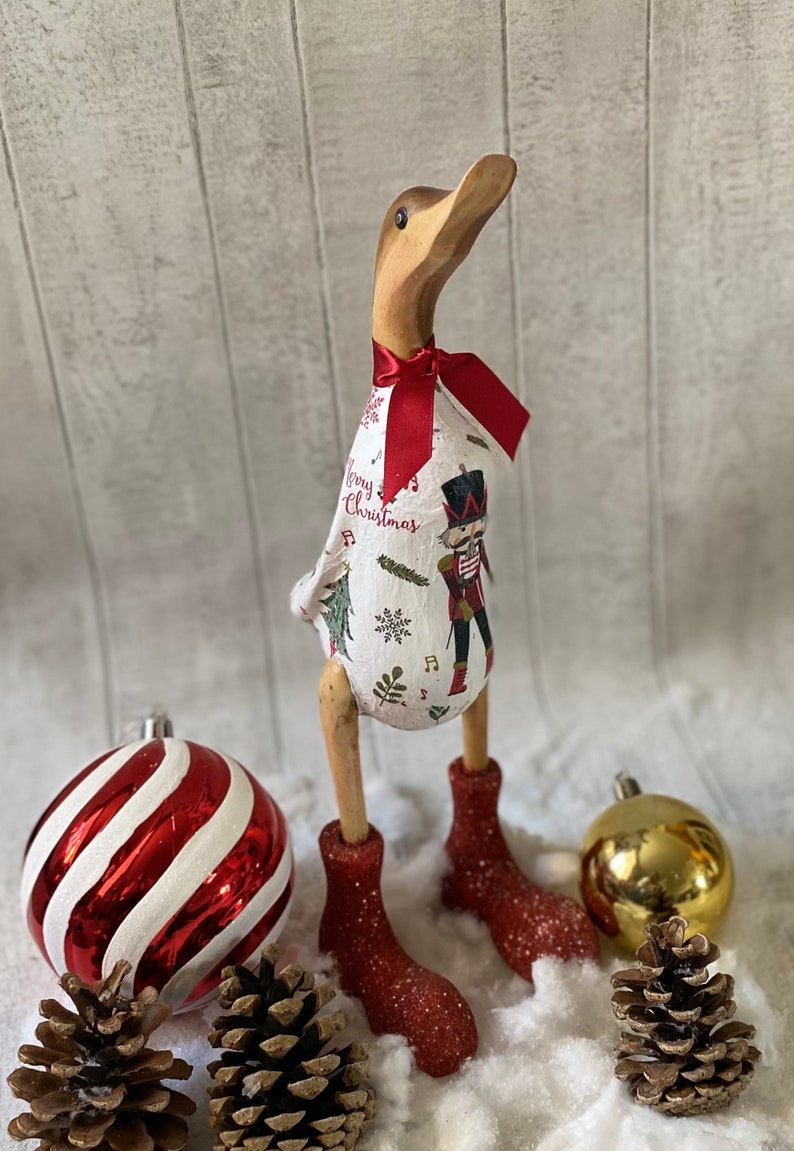 Decorated Wooden Ducks Nutcracker Christmas Duck Christmas Etsy
