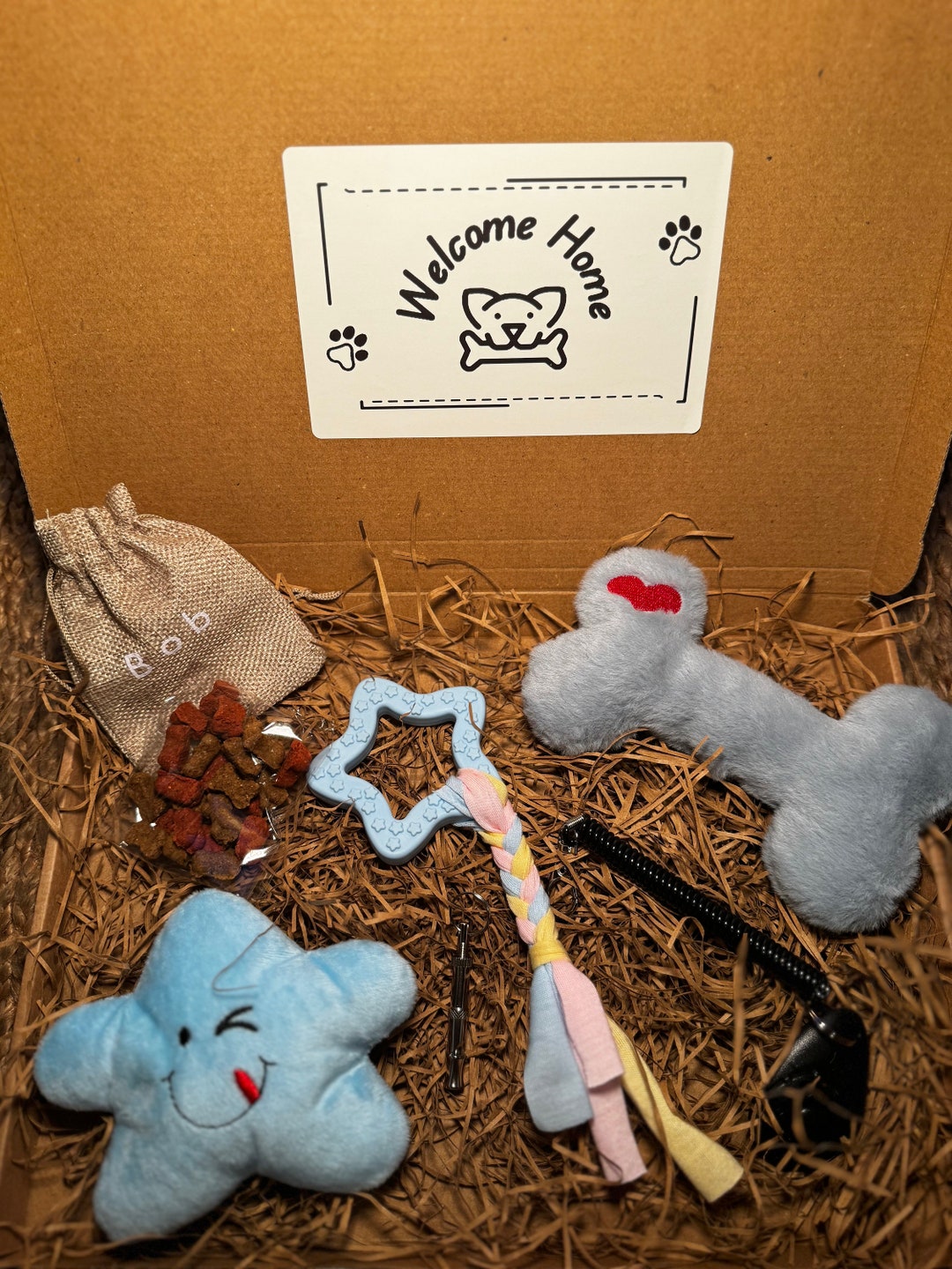 New Puppy Starter Pack Blue Welcome Home Puppy Gift New Dog Present ...