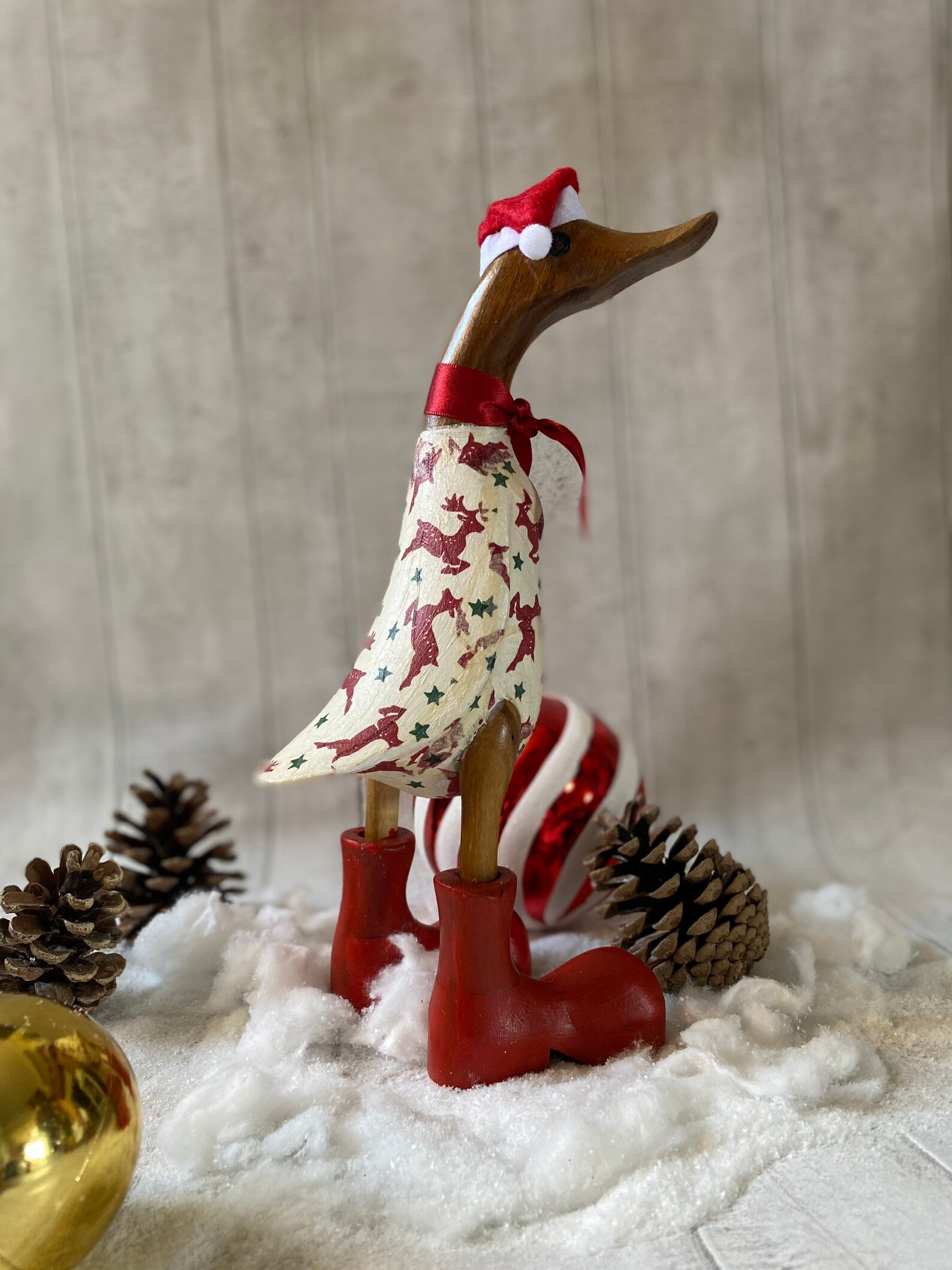 Decorated Wooden Ducks Reindeer Christmas Duck Christmas Etsy
