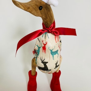 Decorated Wooden Ducks - Christmas Reindeer Duck Christmas Decor *Gift Sets Available*