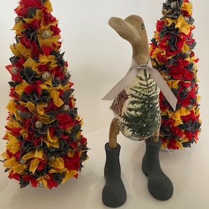 Decorated Wooden Duck - Christmas Tree design