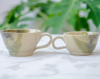 2 Espresso Cups; Small cups; Ceramic cups; 1.9oz and 2.2oz