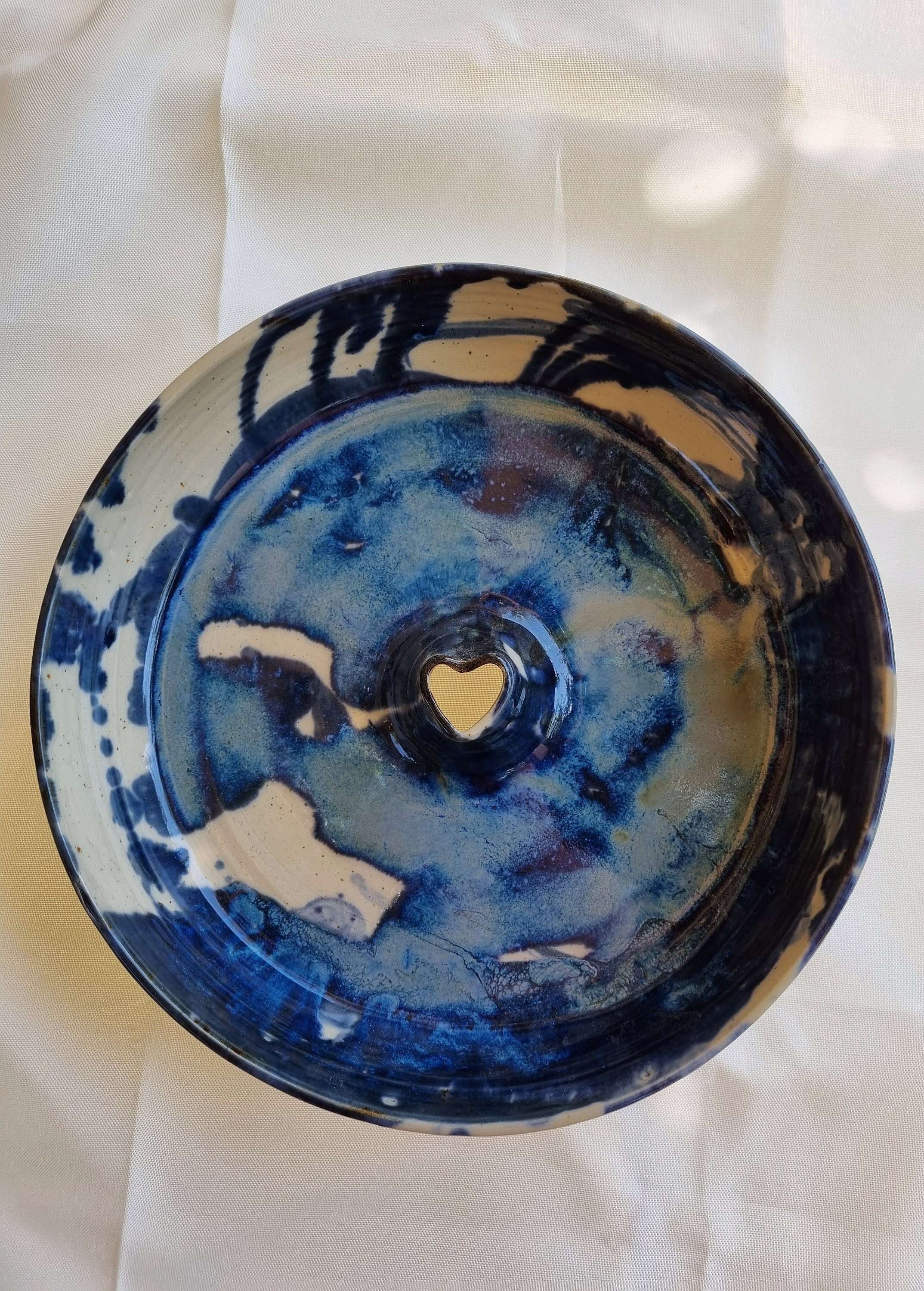 Blue Ceramic Bundt Pan And/or Cake Dish 