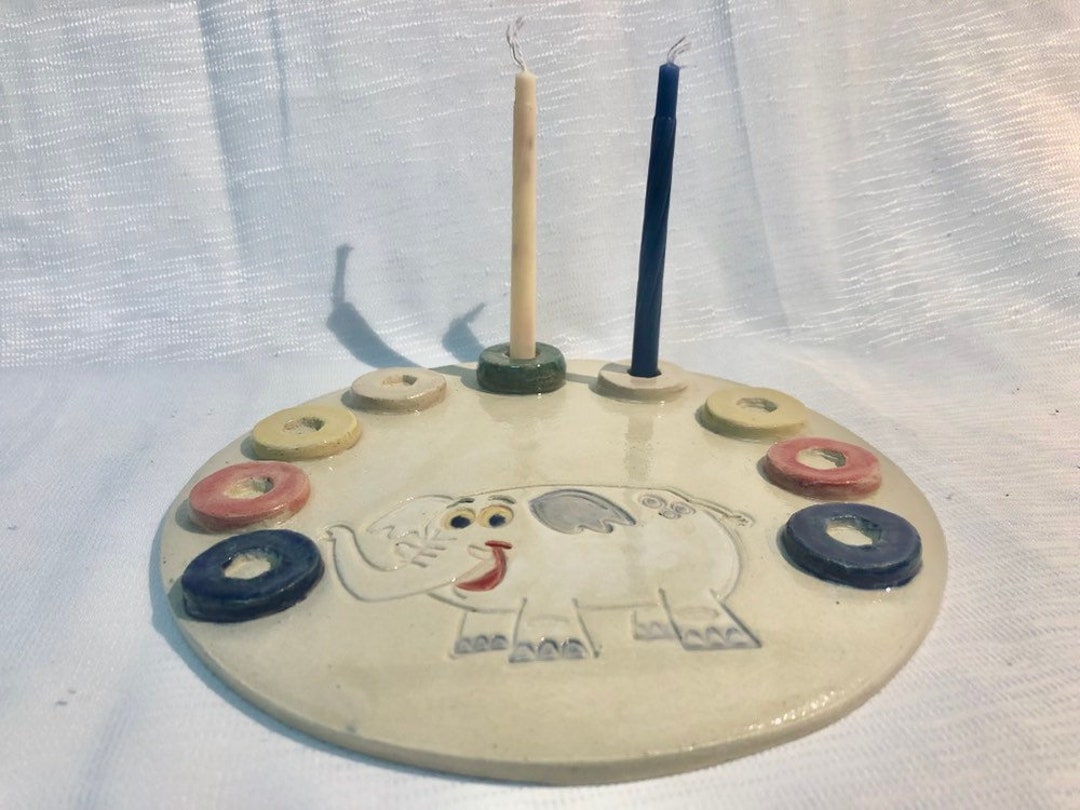 Chanukah Menorah Round Menorah Elephant Menorah Menora Etsy
