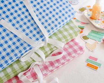 Álbum de recortes de cuadros vichy personalizado / Álbum de recortes personalizable con bordado, libro de fotos hecho a mano para bebé, boda