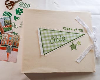 Custom College Scrapbook Album | 8.5x11, 12x12 school scrapbook, personalized college graduation gift, acceptance, alumni