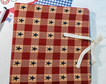Embroidered Star Scrapbook Album | Patriotic Photo Book, Military Memory Book