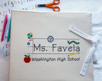 Teacher Appreciation Scrapbook Album, Personalized gift for teachers, coaches, students - School Spirit & Back to the classroom