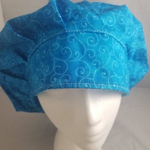 Blue Swirls Bouffant Scrub Hat