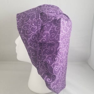 Dark Purple Swirls #2 Bouffant Scrub Hat