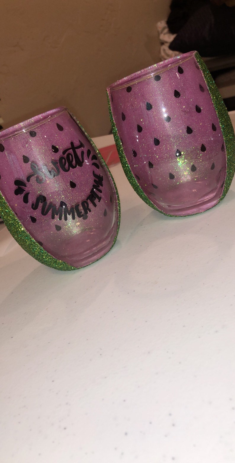 watermelon peekaboo wine glass