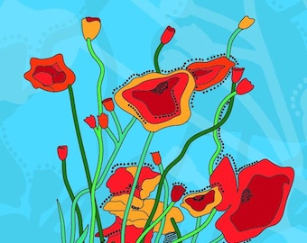 Grußkarten Mohnblume