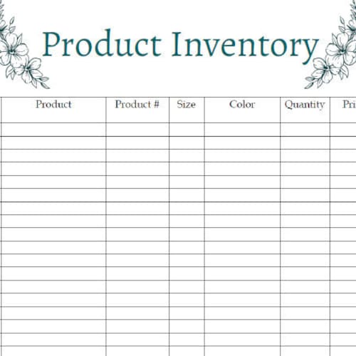 Product Inventory Printable - Etsy