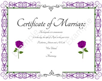 Decorative Marriage Certificate