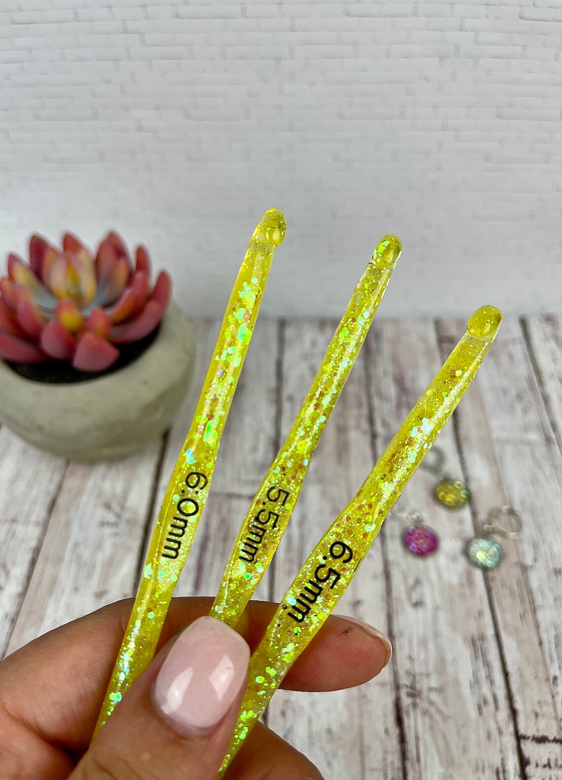 Handmade Epoxy Resin Crochet Hook Lemonade Etsy