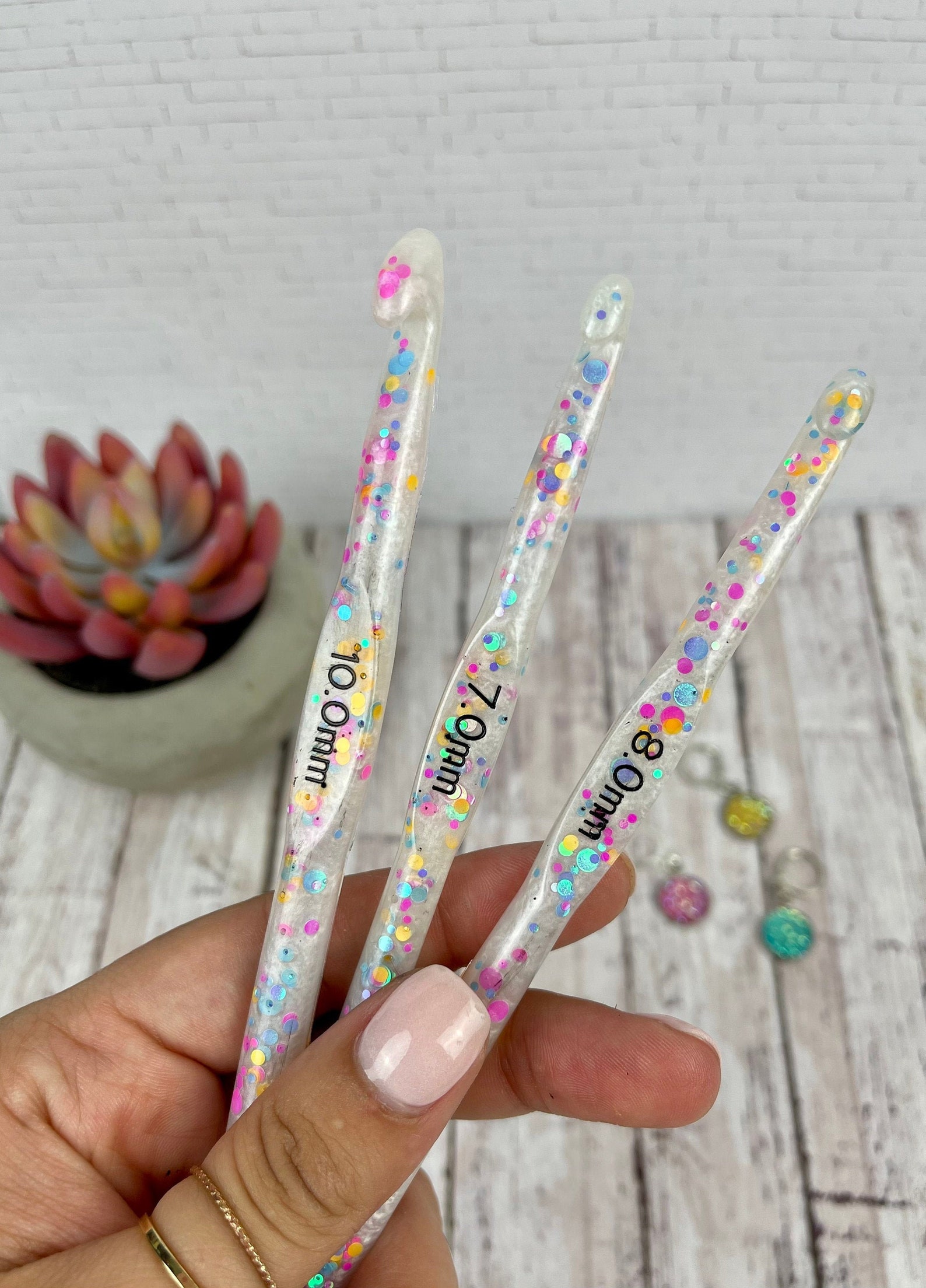Handmade Epoxy Resin Crochet Hook Jawbreaker Etsy