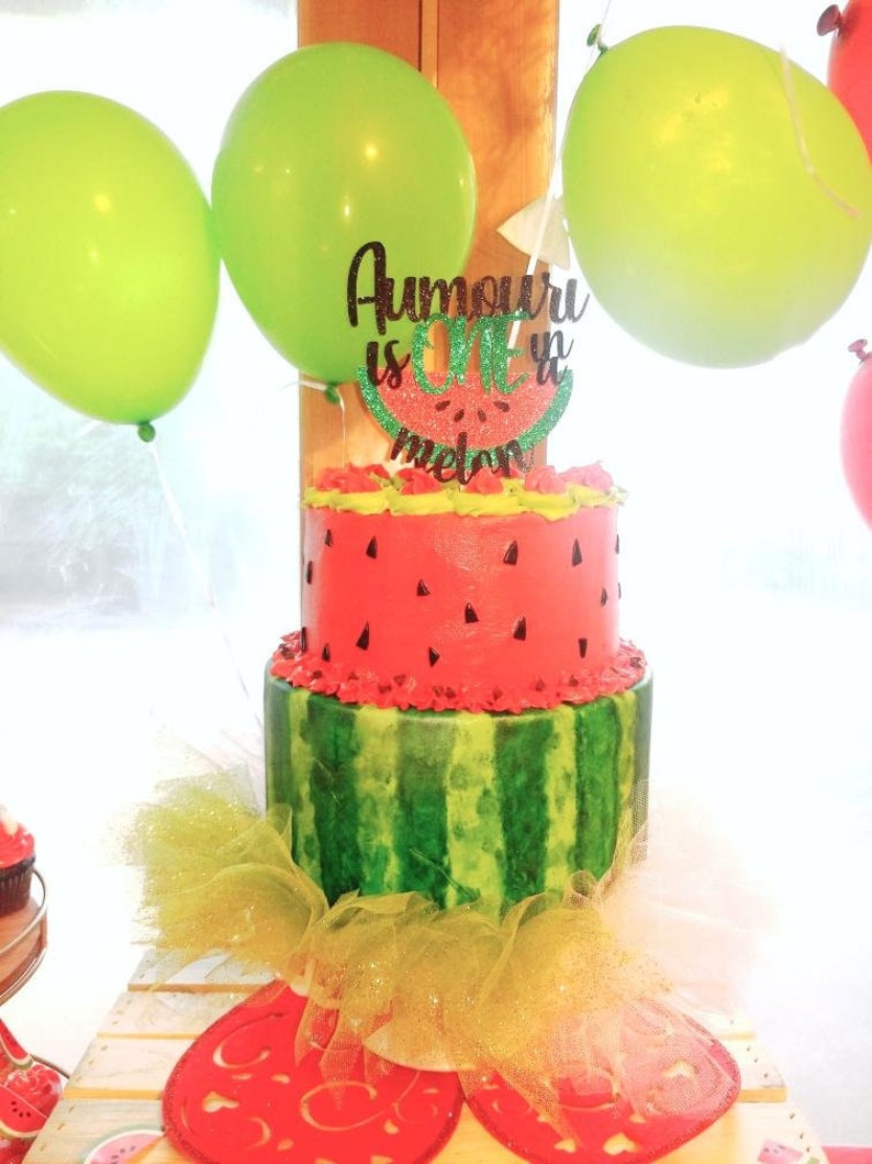 Download One in a Melon Cake Topper First Birthday Watermelon Smash ...