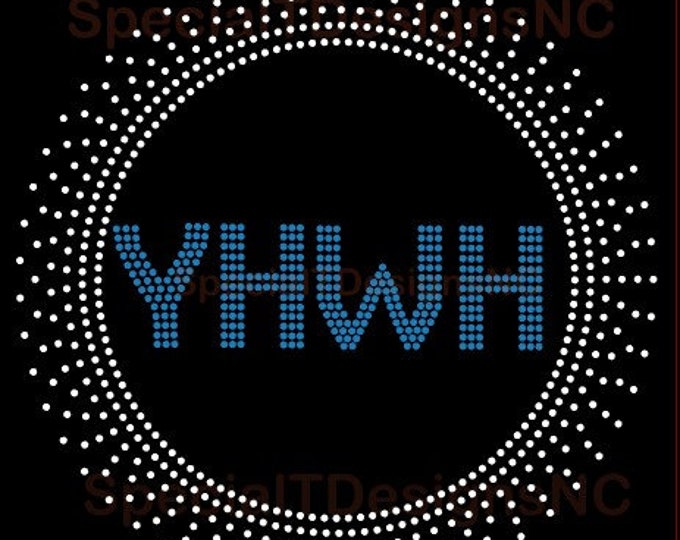 YHWH | Hebrew | YAHWEH | 11.225Wx11.229H | Digital Rhinestone Template | ss10 Hotfix Rhinestones | SVG for Cameo/Silhouette, Cricut, etc.