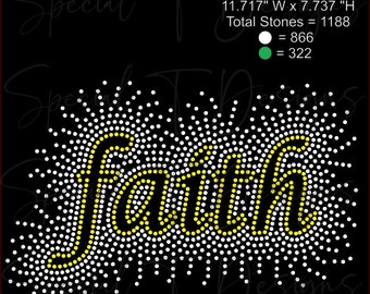 Faith 2-in-1 Design | Scatter | 11.717 W x 7.737 H | Rhinestone Template Only | ss10 Hotfix Rhinestones| SVG for Cameo/Silhouette, Cricut
