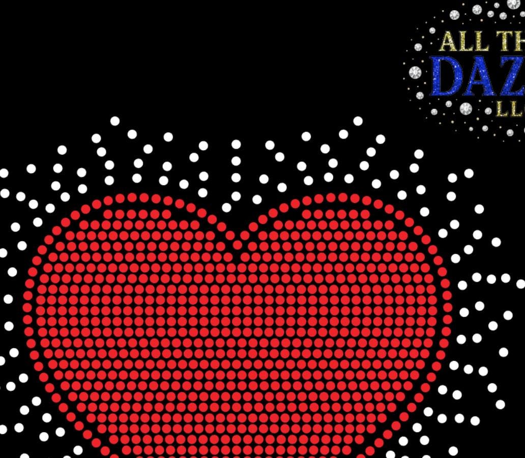 Heart Vector Rhinestone Rhinestone Heart Template SVG | Digital Download Design | Valentine ...