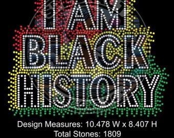 I AM Black History Rhinestone Template | SS10 Hotfix SVG | DIY Bling Design | Digital Download