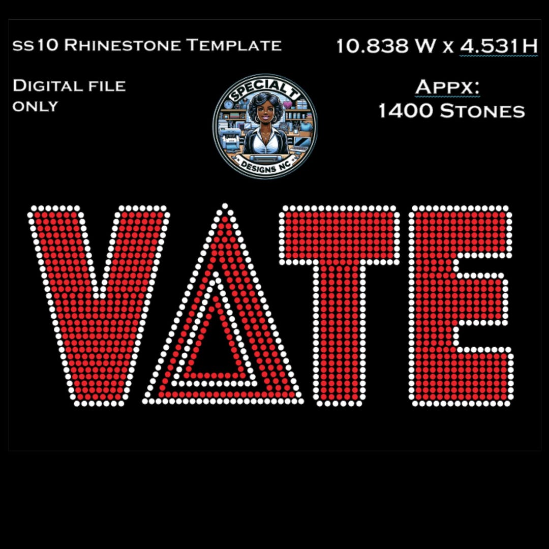 VOTE Rhinestone Template | Delta Inspired Sorority Bling Design ...