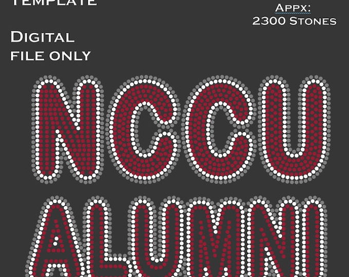 INSTANT Download | ss10 Rhinestone Template | NCCU Alumni| SVG | Cricut | Cameo | Size: 10.226W x 7.142H