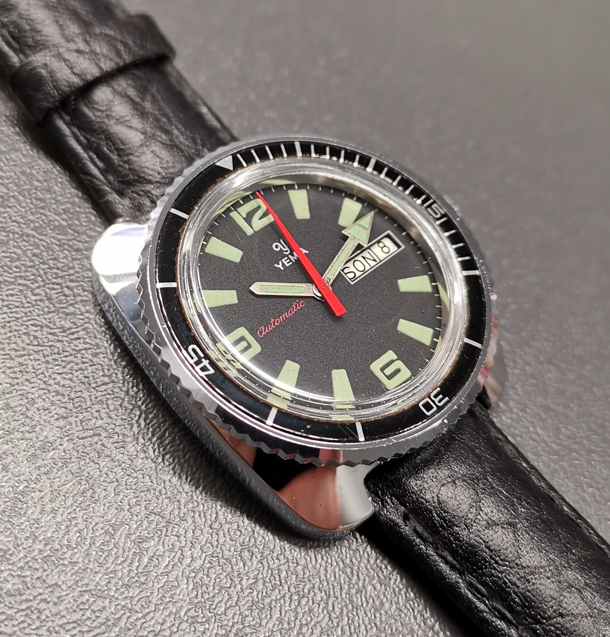 Vintage French Men's Watch Yema Automatic Diver 1970's Etsy