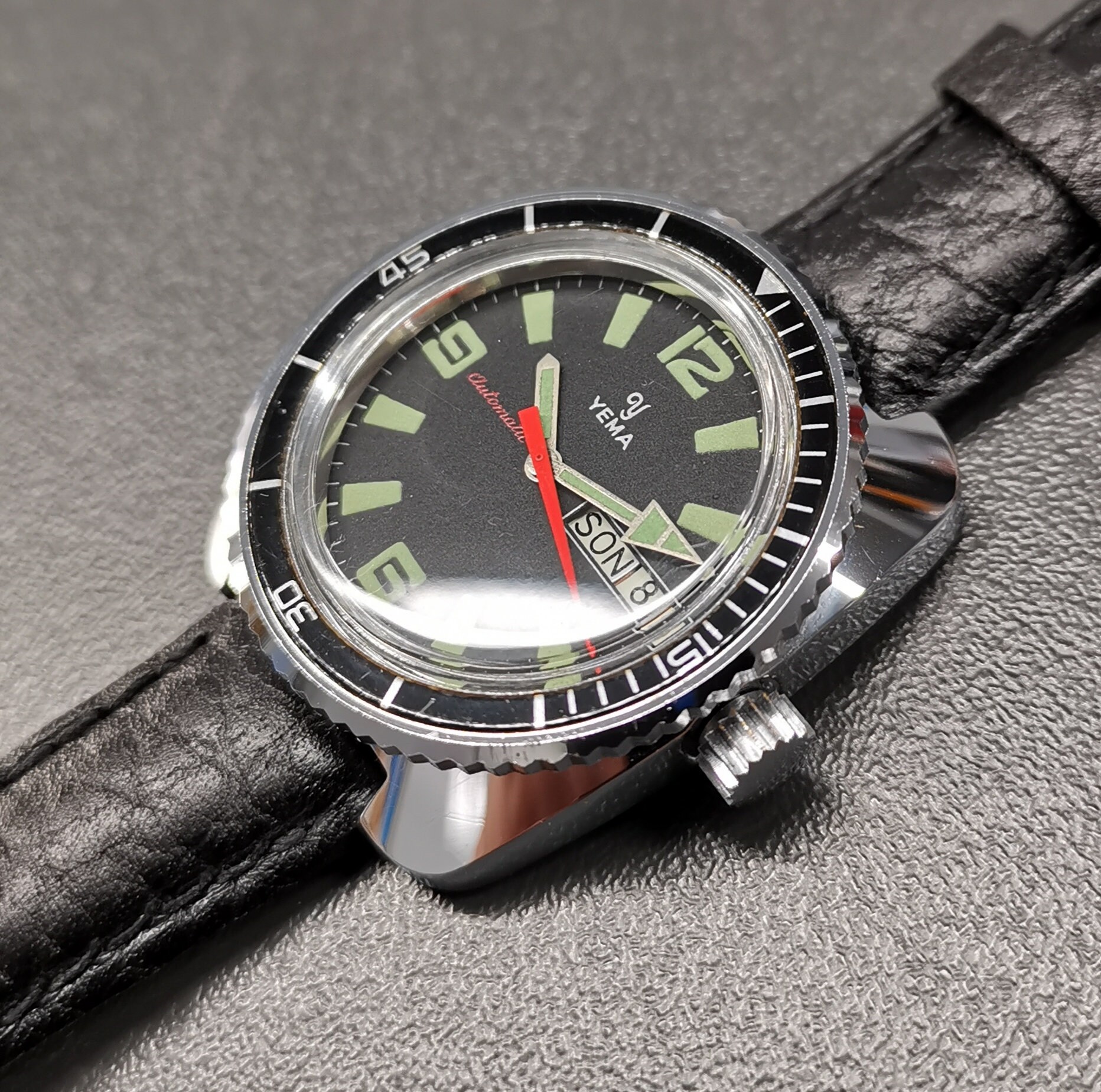 Vintage French Men's Watch Yema Automatic Diver 1970's Etsy