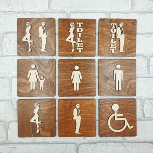 Toilet Door Sign, Restroom Door Sign, Toilet Door Plate, Bathroom Sign, Door Sign, Door Plate, Toilet Signage, Disabled Sign, Ladies & Gents