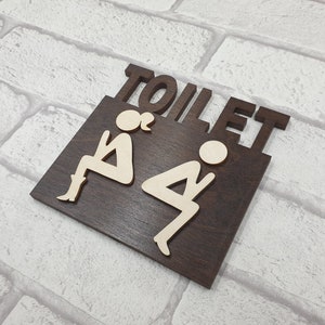 Toilet Door Sign , Restroom Door Sign, Toilet Door Plate, Bathroom Sign, Door Sign, Door Plate, Toilet Signage, Wooden Signs, Wooden Signage