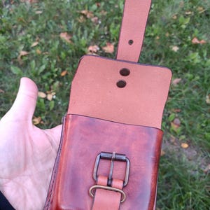 Handmade Leather Belt Pouch, EDC Waist Bag, Coin Card Holder image 18