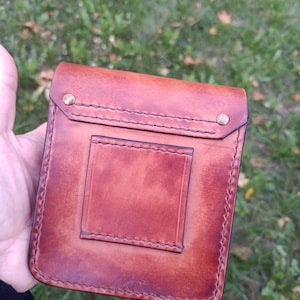 Handmade Leather Belt Pouch, EDC Waist Bag, Coin Card Holder image 13
