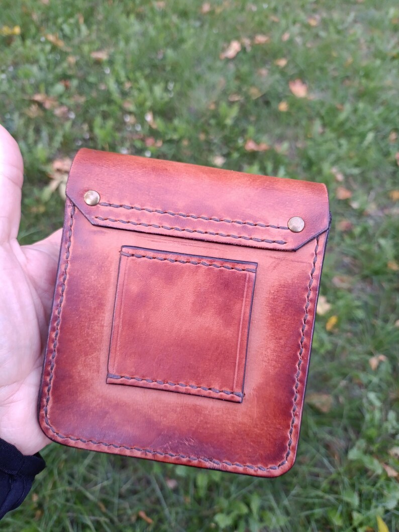 Handmade Leather Belt Pouch, EDC Waist Bag, Coin Card Holder image 13