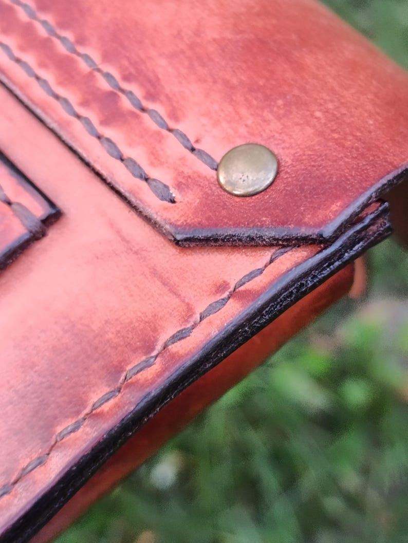 Handmade Leather Belt Pouch, EDC Waist Bag, Coin Card Holder image 20
