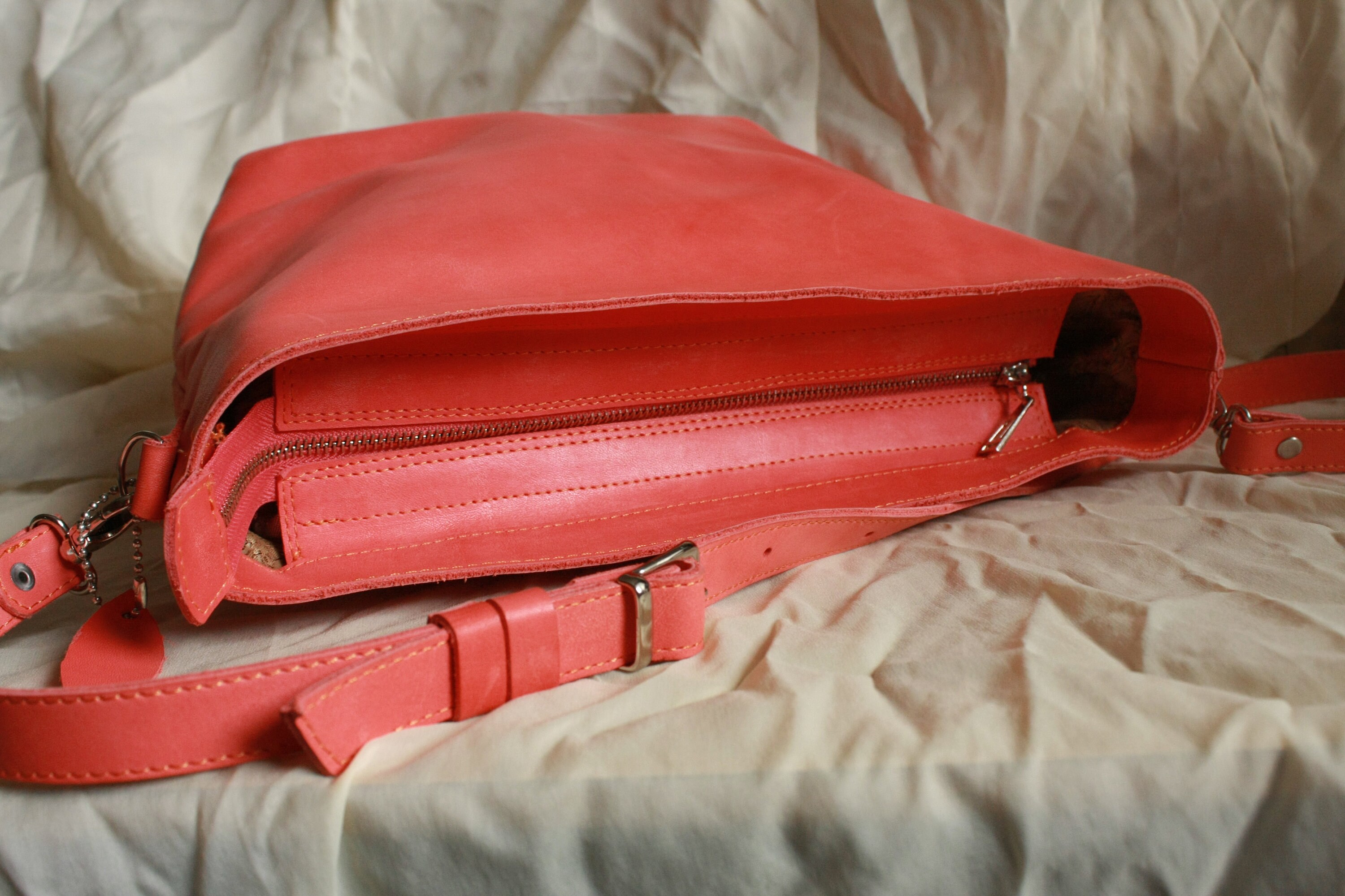 Leather Crossbody bag Crossbody bag with Zipper gift for Etsy