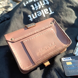 Handmade Brown Leather Belt Pouch, EDC Carry-All image 5
