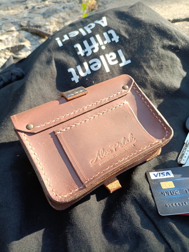 Handmade Brown Leather Belt Pouch, EDC Carry-All image 5