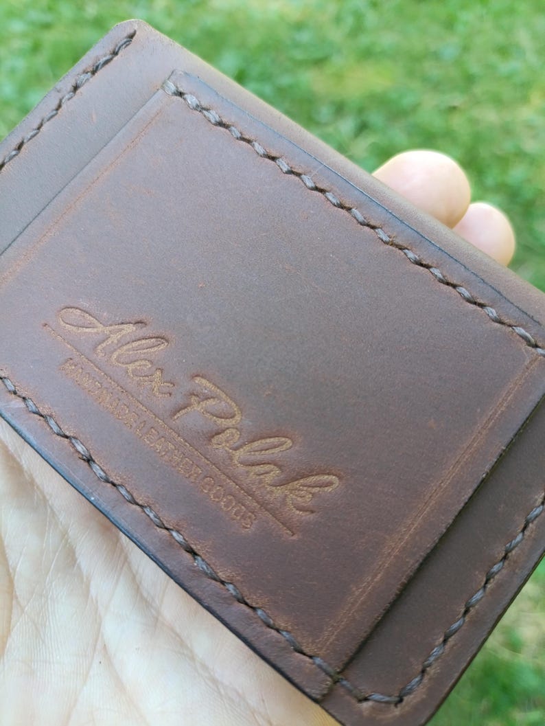 Riñonera horizontal de cuero, tarjetero EDC de perfil bajo, cartera discreta para cinturón, regalo para él, Alex Polak imagen 6