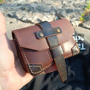 Handmade Brown Leather Belt Pouch, EDC Carry-All image 2