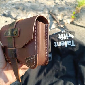 Handmade Brown Leather Belt Pouch, EDC Carry-All image 4