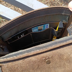 Handmade Leather Crossbody Bag: Small Messenger Shoulder Bag. image 8