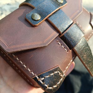 Handmade Brown Leather Belt Pouch, EDC Carry-All image 3